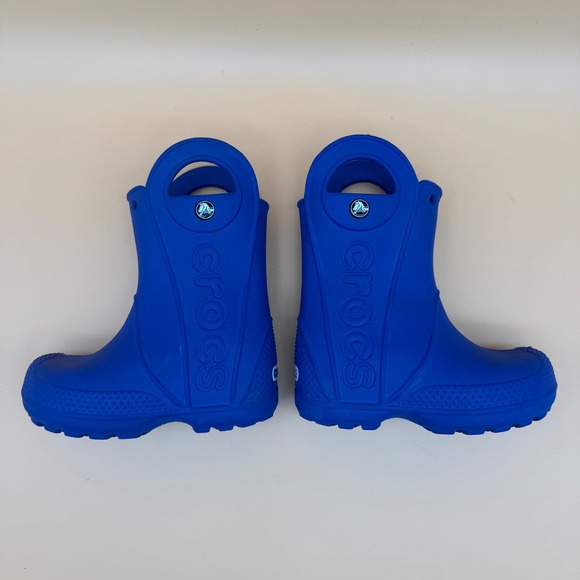 Crocs Kids Unisex Blue Rubber Rain Boots Lightweight Size Kids C7 waterproof - Picture 5 of 9
